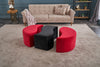 Pouf in tessuto Alya Rosso (2)