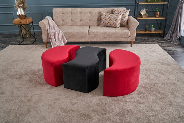 Pouf in tessuto Alya Rosso (2)