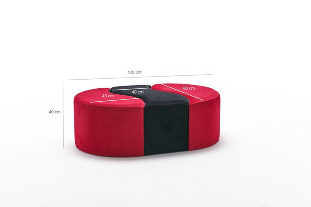 Pouf in tessuto Alya Rosso (6)
