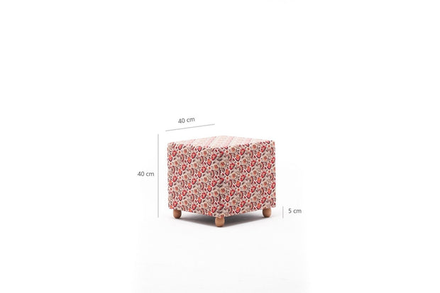 Pouf in tessuto Alya Square Multicolore (5)