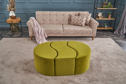Pouf in tessuto Alya Verde