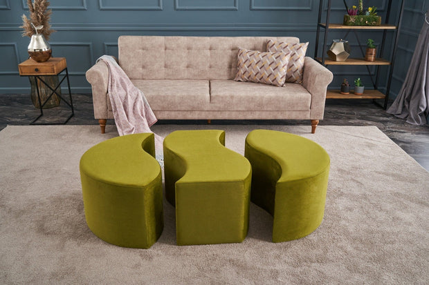 Pouf in tessuto Alya Verde (2)