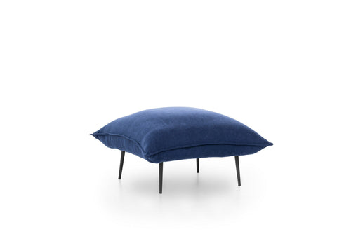 Pouf in tessuto Aspen Blu