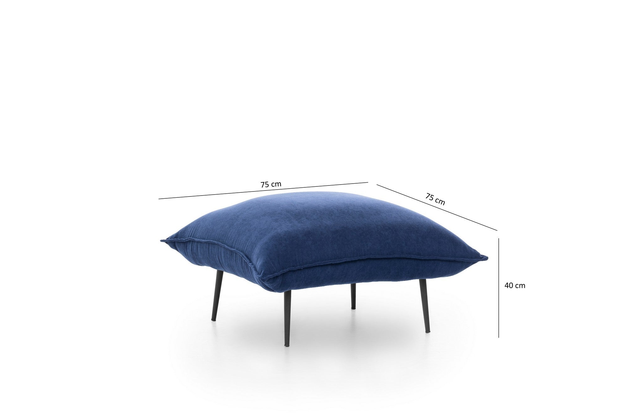Pouf in tessuto Aspen Blu (1)