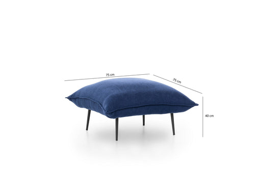 Pouf in tessuto Aspen Blu (1)