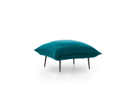 Pouf in tessuto Aspen Blu
