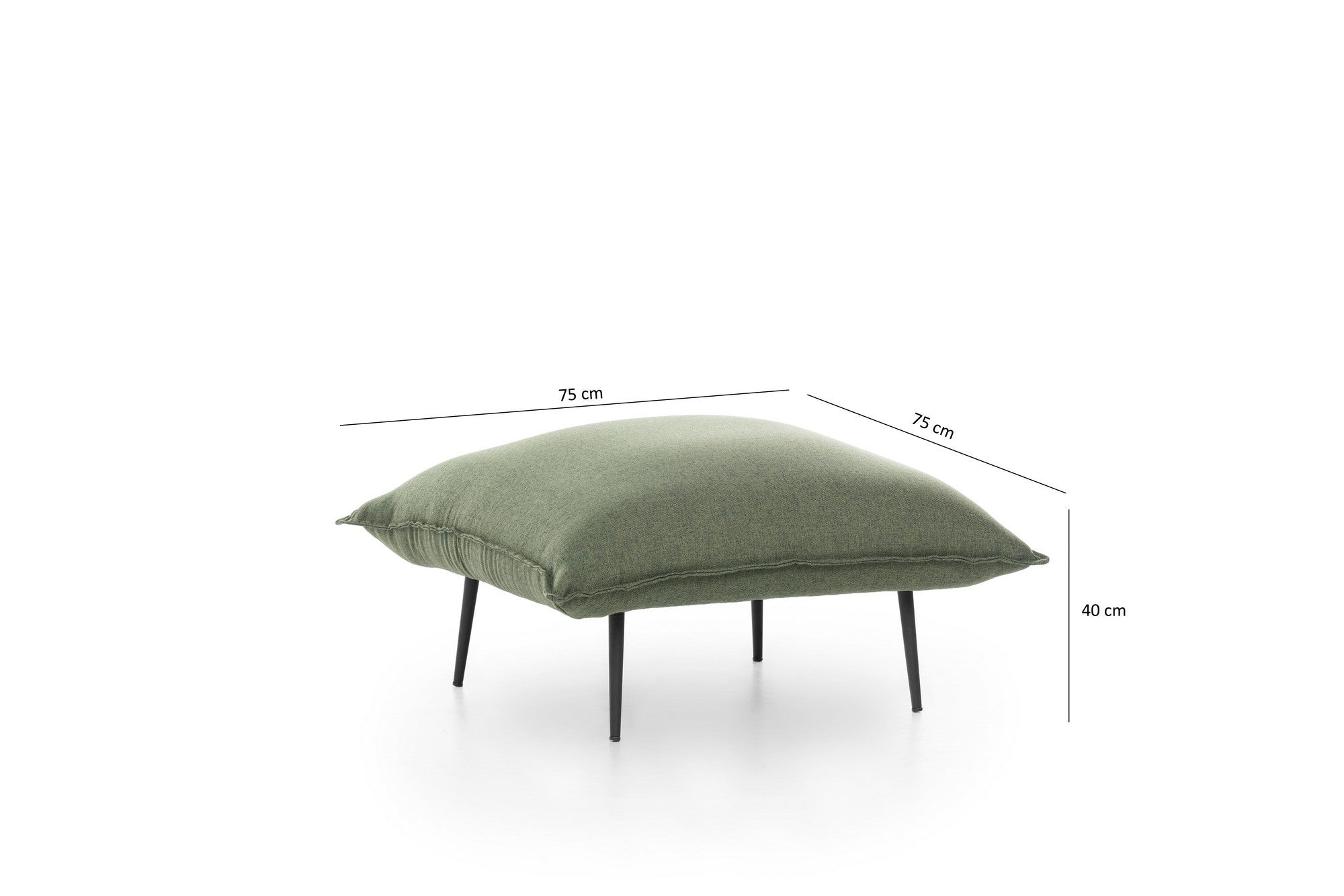 Pouf in tessuto Aspen Verde (1)
