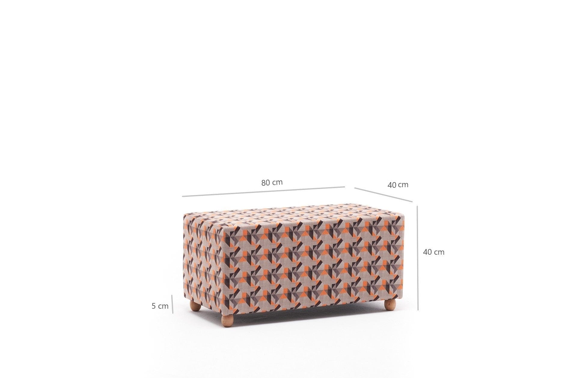 Pouf in tessuto Bade Multicolore (6)