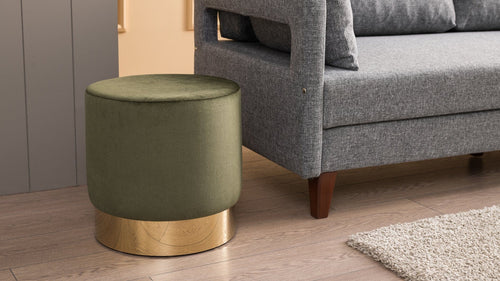 Pouf in tessuto Barok Verde