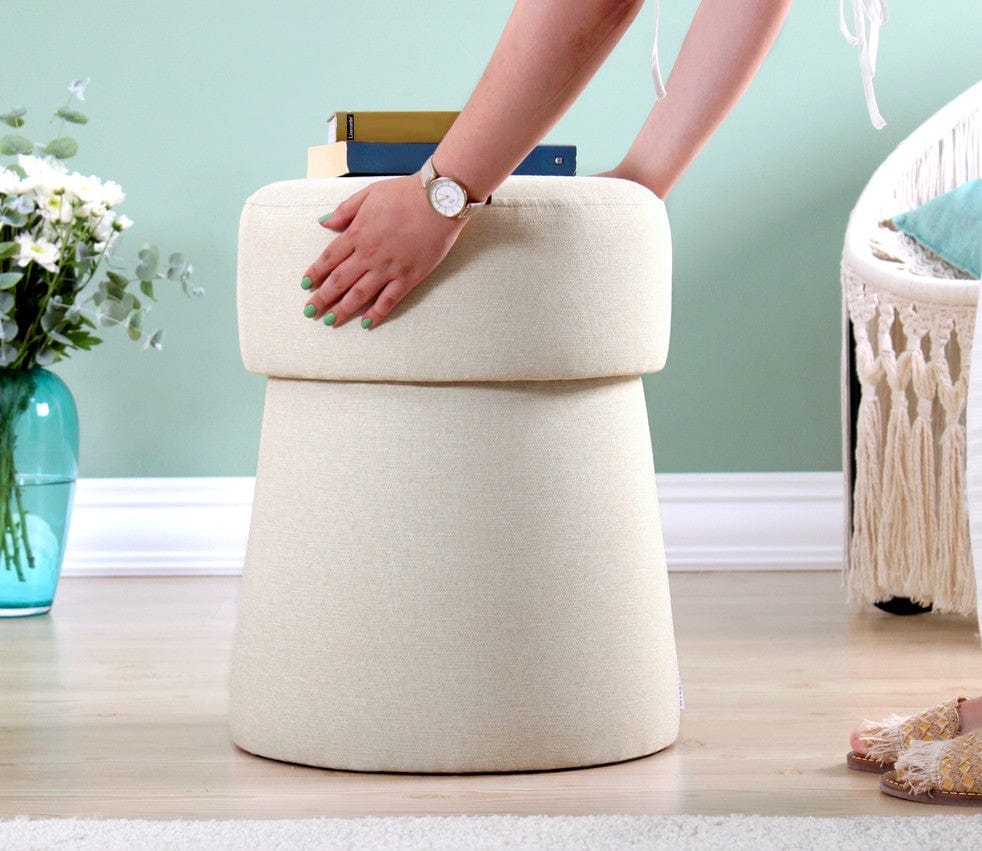 Pouf in tessuto Beans Crema (2)
