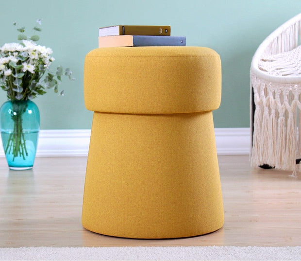 Pouf in tessuto Beans Giallo