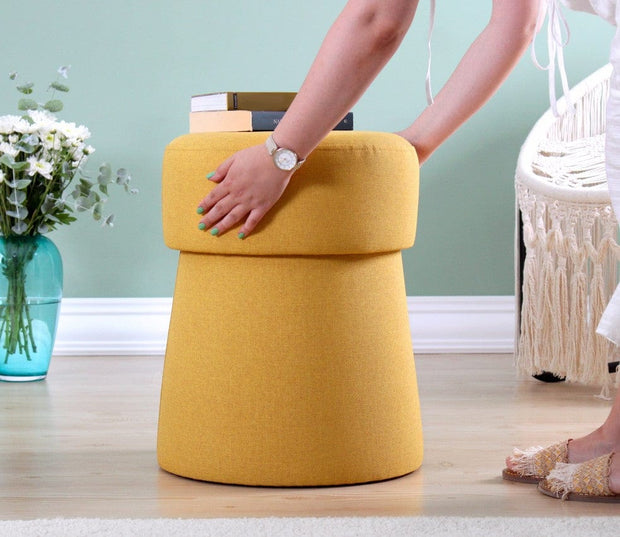 Pouf in tessuto Beans Giallo (2)