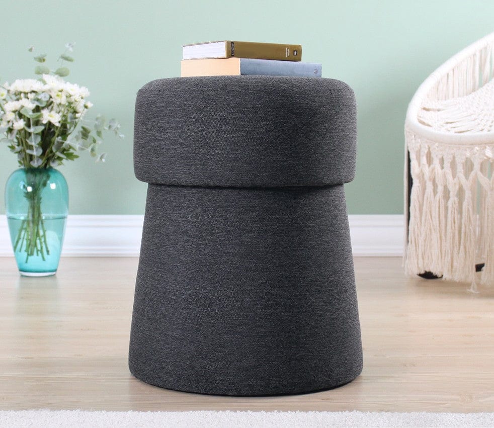 Pouf in tessuto Beans Grigio