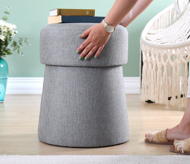Pouf in tessuto Beans Grigio (2)