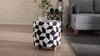 Pouf in tessuto Begon Bianco e Nero (1)