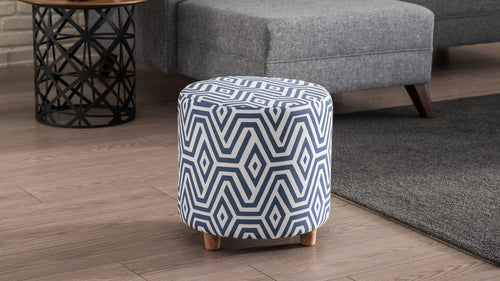 Pouf in tessuto Begon Blu