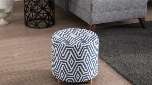 Pouf in tessuto Begon Blu (1)