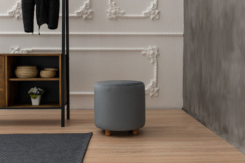 Pouf in tessuto Begon Grigio