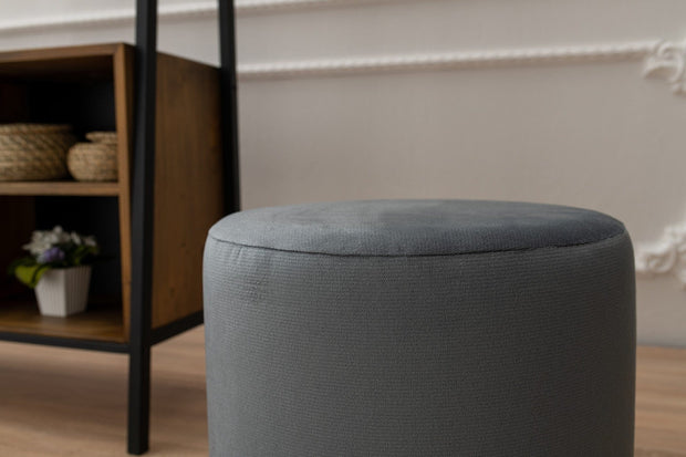 Pouf in tessuto Begon Grigio (2)
