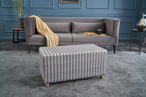 Pouf in tessuto Berta Rectangle Multicolore