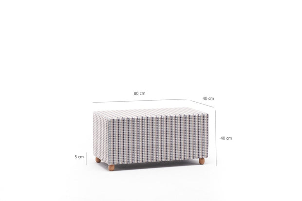 Pouf in tessuto Berta Rectangle Multicolore (5)
