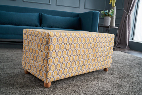 Pouf in tessuto Bianca Rectangle Multicolore (1)
