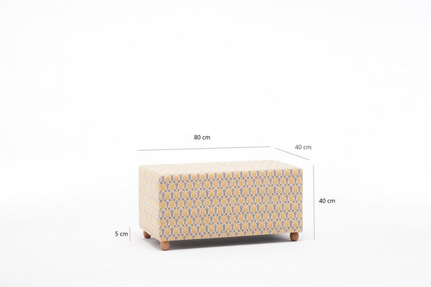 Pouf in tessuto Bianca Rectangle Multicolore (6)