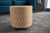 Pouf in tessuto Bianca Round Multicolore (1)