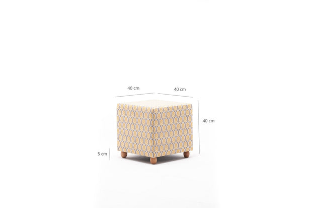 Pouf in tessuto Bianca Square Multicolore (6)