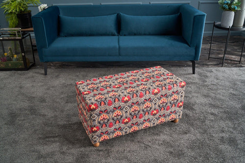 Pouf in tessuto Bonita Rectangle Multicolore