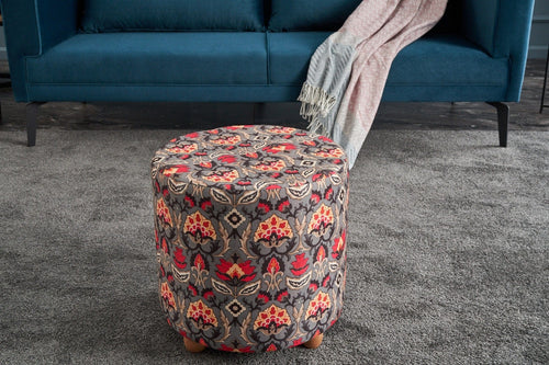 Pouf in tessuto Bonita Round Multicolore