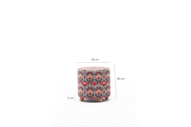 Pouf in tessuto Bonita Round Multicolore (4)