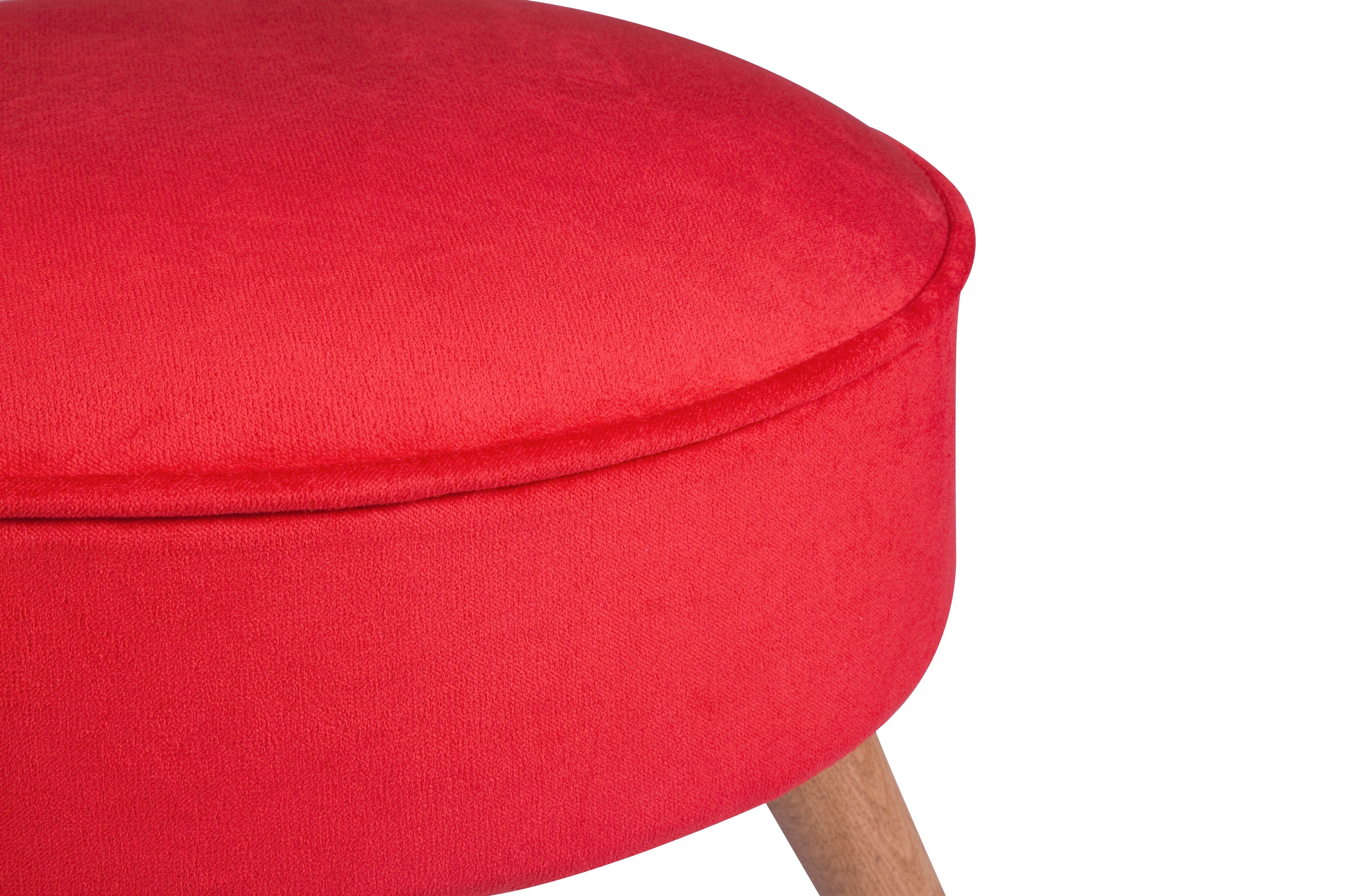 Pouf in tessuto Boyce Rosso (2)