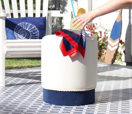 Pouf in tessuto Bozcaada Bianco