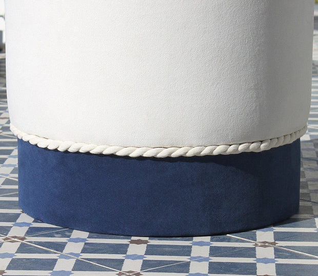 Pouf in tessuto Bozcaada Bianco (4)