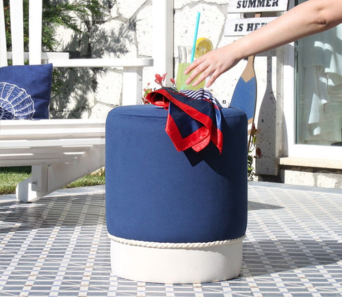 Pouf in tessuto Bozcaada Blu