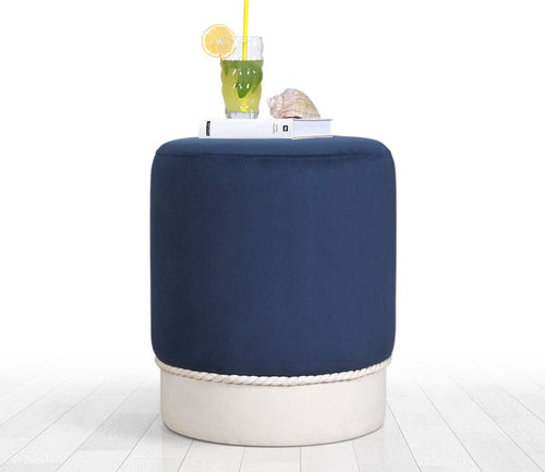 Pouf in tessuto Bozcaada Blu (1)