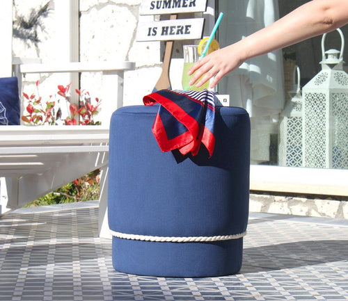Pouf in tessuto Bozcaada Blu
