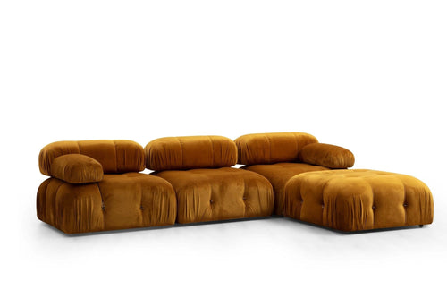 Pouf in tessuto Bubble Giallo (1)
