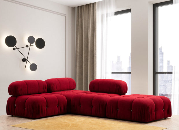 Pouf in tessuto Bubble Rosso (5)