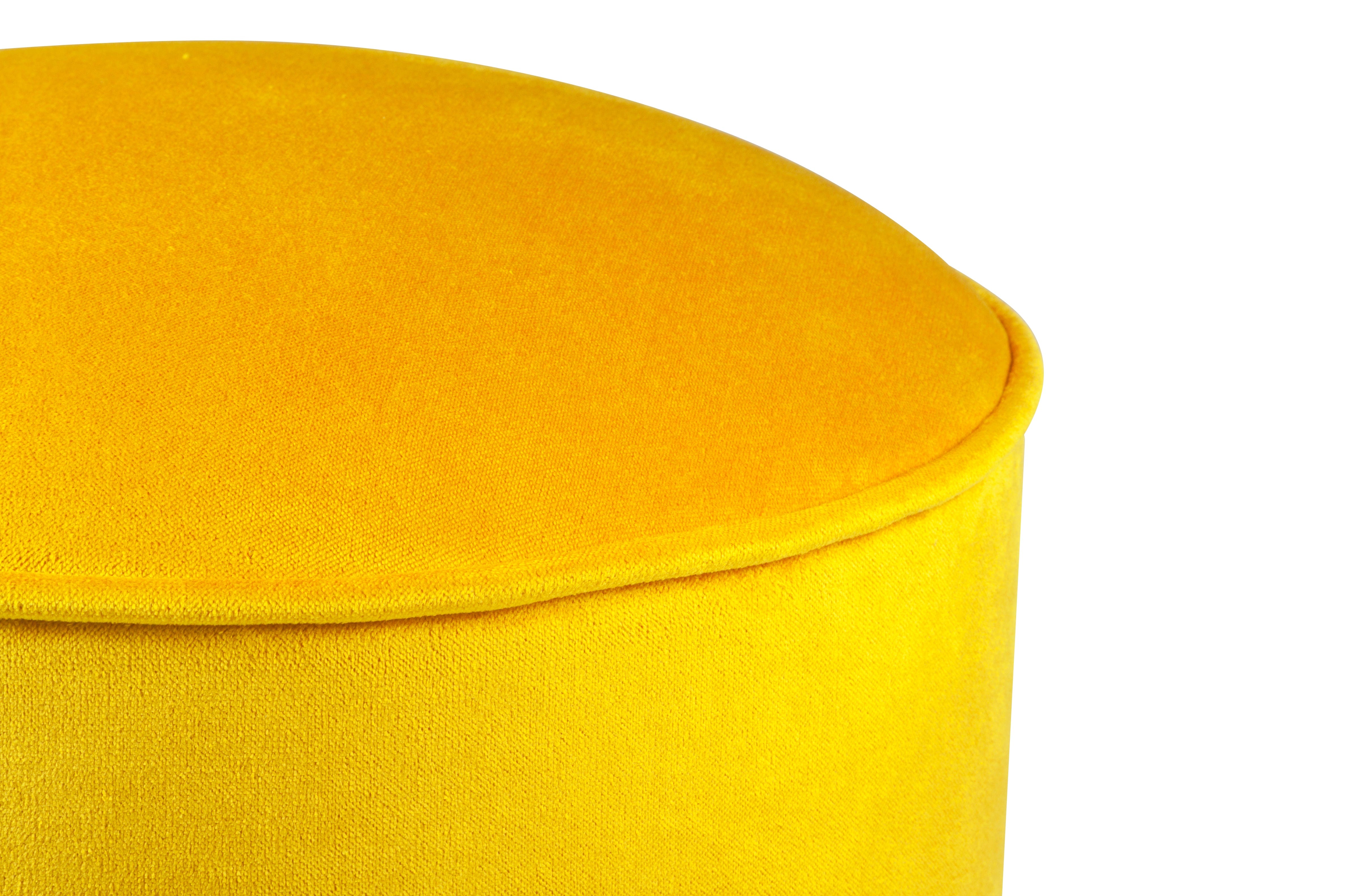 Pouf in tessuto Buena Park Giallo (2)