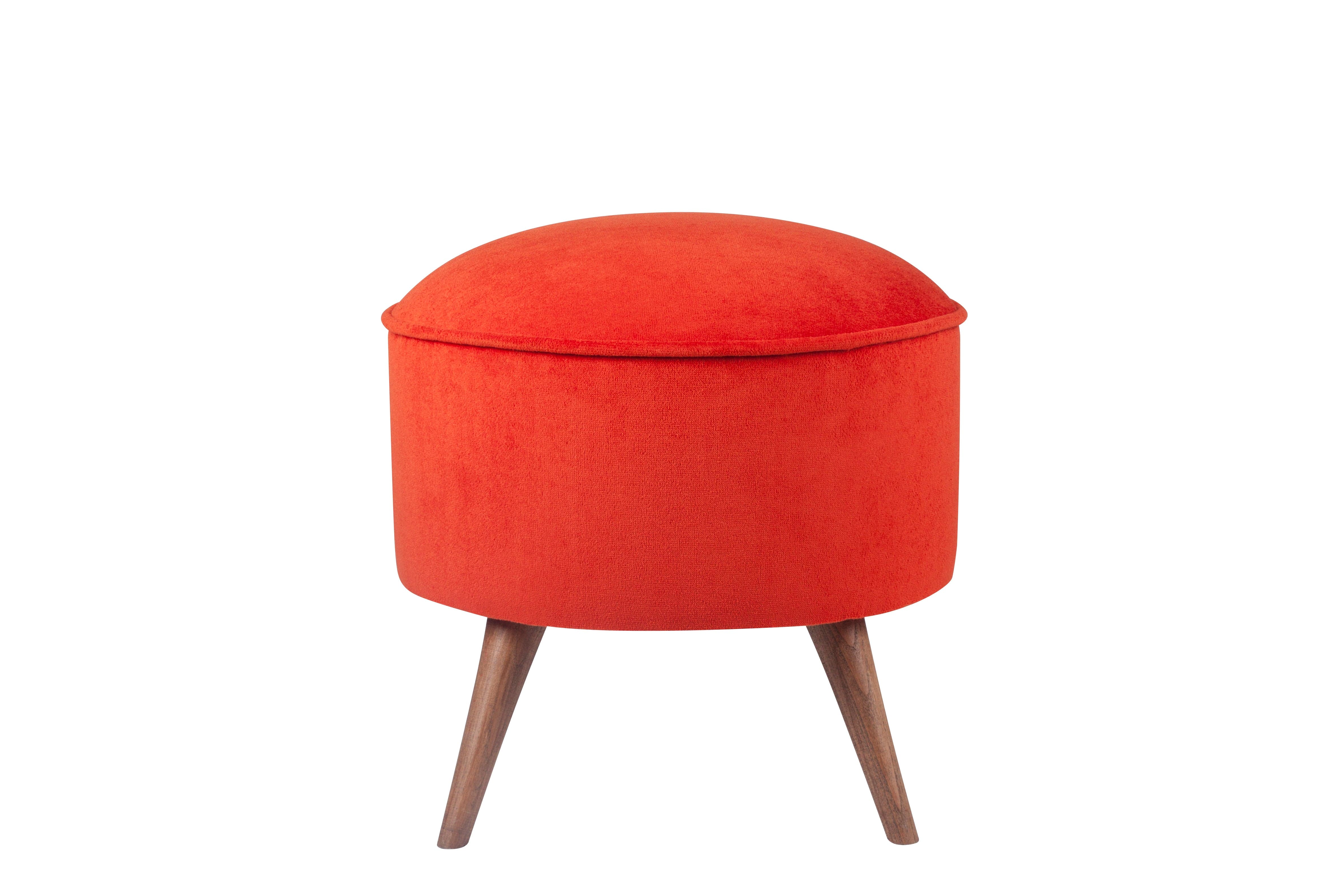 Pouf in tessuto Buena Park Ruggine (1)