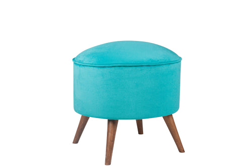Pouf in tessuto Buena Park Turchese