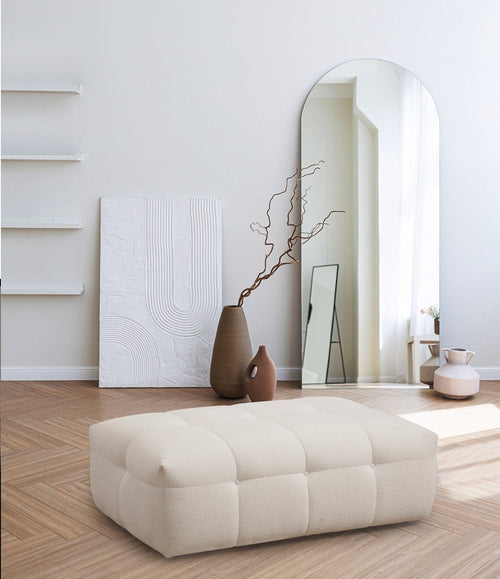 Pouf in tessuto Cady Beige