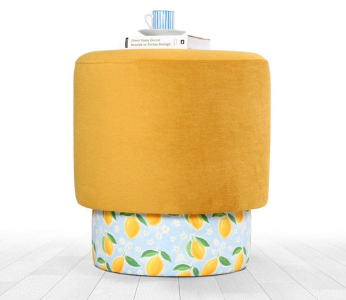 Pouf in tessuto Colyos Giallo (1)