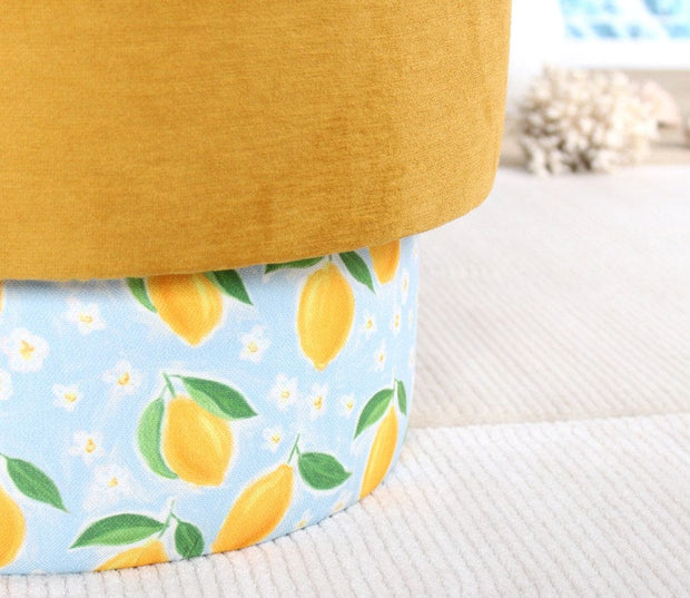 Pouf in tessuto Colyos Giallo (5)