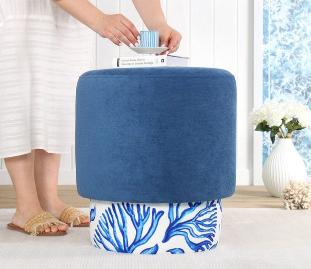 Pouf in tessuto Colyos Multicolore (2)