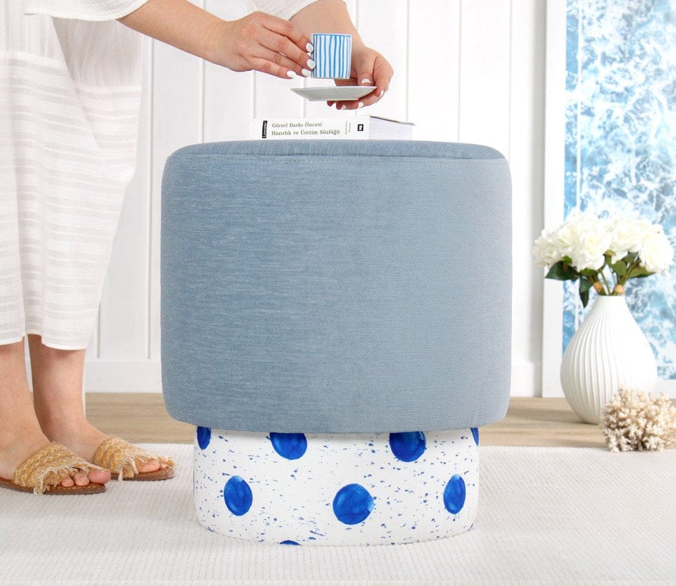 Pouf in tessuto Colyos Multicolore (2)
