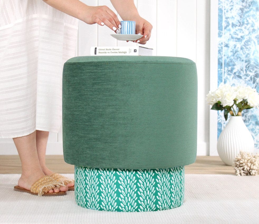 Pouf in tessuto Colyos Multicolore (2)