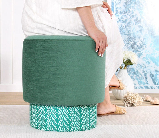Pouf in tessuto Colyos Multicolore (3)